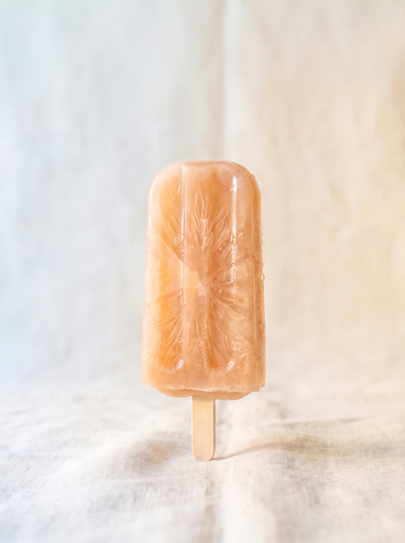 The Peach Press pop standing on cream linen
